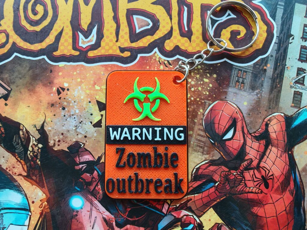 Breloczek Warning! Zombie Outbreak